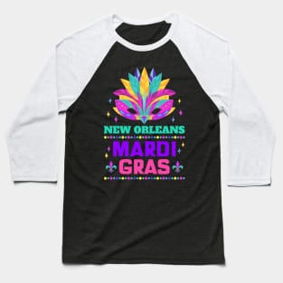 New Orleans Carnival Beads And Blings Party 2022 Mardi Gras Baseball T-Shirt